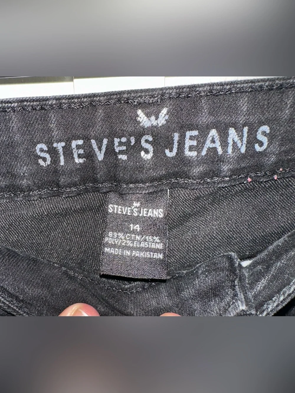 Kids Black Cargo Pocket Skinny Jeans Size 14